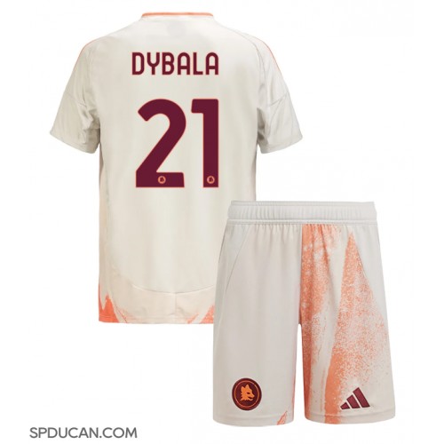 Dječji Nogometni Dres AS Roma Paulo Dybala #21 Gostujuci 2024-25 Kratak Rukav (+ Kratke hlače)